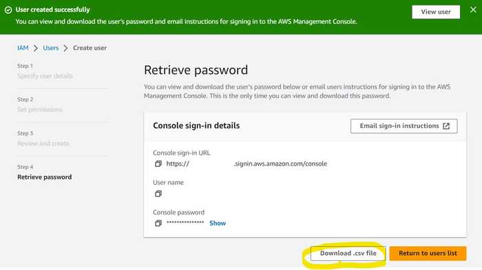 AWS retrieve password